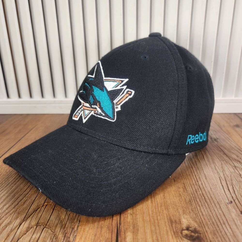 San Jose Sharks Reebok Hat Cap Strap Back Black Hockey NHL Face Off Headwear Ice